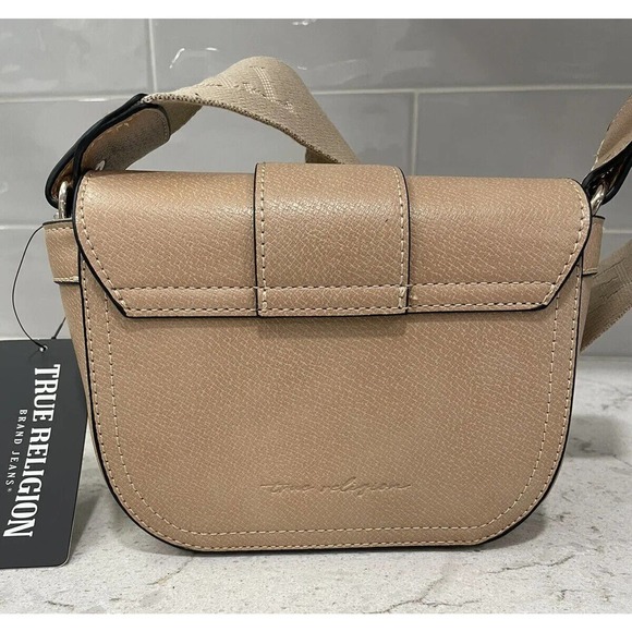 TRUE RELIGION $98 MSRP Crossbody Shoulder Bag Handbag Purse Tan Gold Hardware - Picture 3 of 10